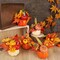 Set of 6 Artificial Pumpkins with Maple & Flowers Table Decor